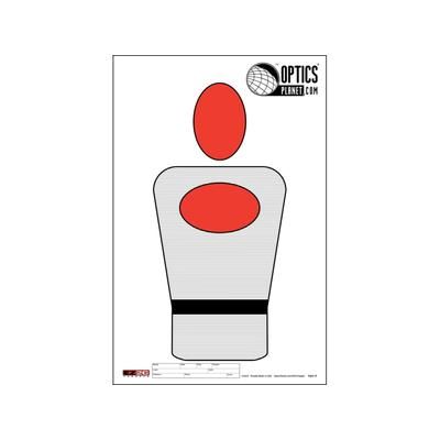 OpticsPlanet Exclusive EZ2C Targets Style 8 Orange and Black Ink on High Quality White Paper 40 Pack EZ2CS008