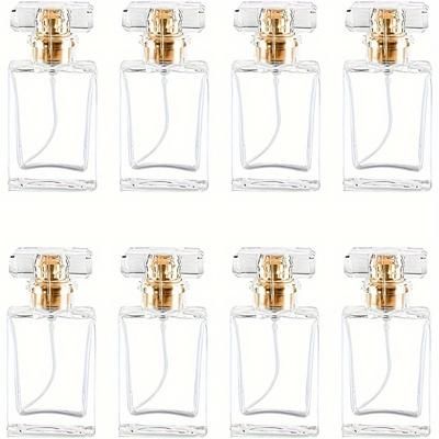 TEMU 8pcs 30ml Elegant Glass Perfume Atomizers - Refillable & Portable Bottles Mist, Pvc-free, Ideal For Travel & Sample Storage