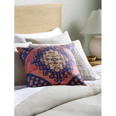 Cayden 18" Square Traditional Pink/Dark Pink/Denim/Beige/Mustard Outdoor Throw Pillow - Boutique Rugs