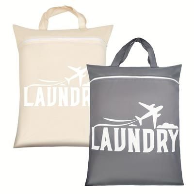 TEMU 2pcs Large Travel Laundry Bag Washable Wet Dry Bag Diaper Bag Dirty Clothes Bag Swimsuit Workout Bag For Gym Clothes Laundry Wet Clothes Swimming Pool Yoga College Dorm