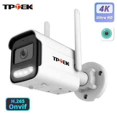 8MP 4K WIFI IP Camera H.265 Human Detect Color Night Vision CCTV Bullet Smart Home Surveillance Security Camera Video iCSee Cam