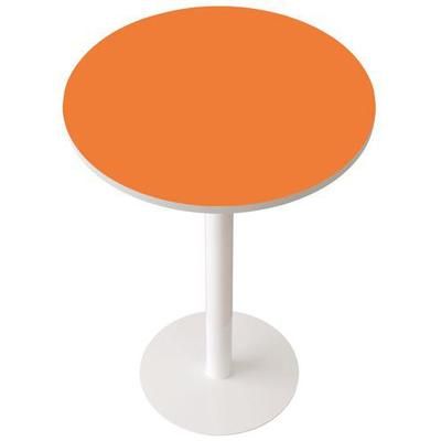guéridon haut pied métal ø 80 cm plt. orange- manutan expert