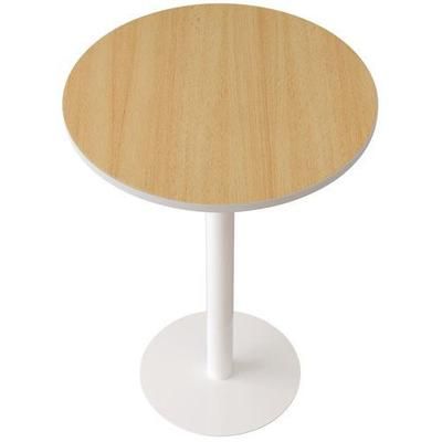 guéridon haut pied métal ø 80 cm plt. hêtre- manutan expert