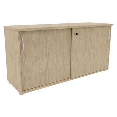 Armoire 2 Portes Coulissantes 163x72 Cm Chêne Fil - Buronomic
