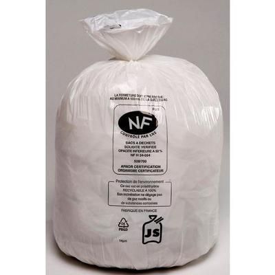 Sac Poubelle Recyclable - Déchets Alimentaires - 110l Blanc - JetSac