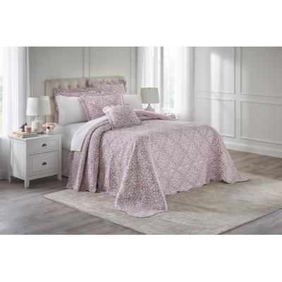 100% Cotton Florence Oversized Bedspread by BrylaneHome in Mauve Orchid Tile (Size FULL)