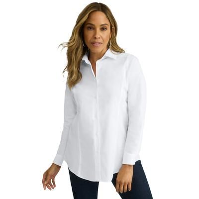 Plus Size Women's Wrinkle-Free Stretch Poplin Shirt by Jessica London in New White (Size 28 W) Button Down Blouse