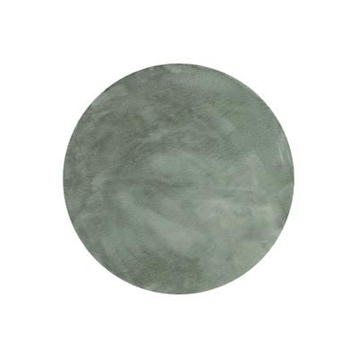 tappeto rotondo imitazione pelle di coniglio verde salvia 100rd.