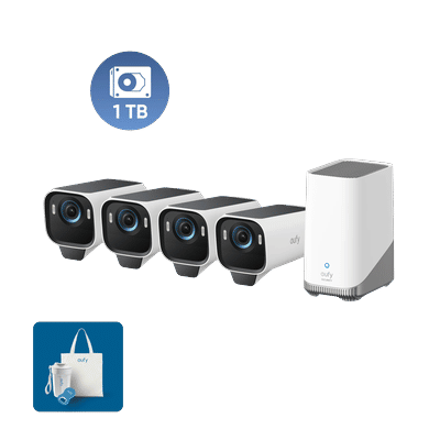 eufyCam S3 Pro 4-Cam Kit + 1 TB Hard Drive + Random eufy Merch（eufy live）