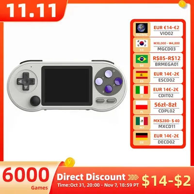 SF2000 Portable Handheld Game Console 3 Inch IPS Retro Video Game Player Built-in 6000 Games For SFC FC GBA Kid Gift AV Output