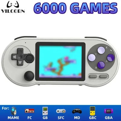 SF2000 Portable Handheld Game Console 3 Inch IPS Retro Video Game Player Built-in 6000 Games For SFC FC GBA Kid Gift AV Output