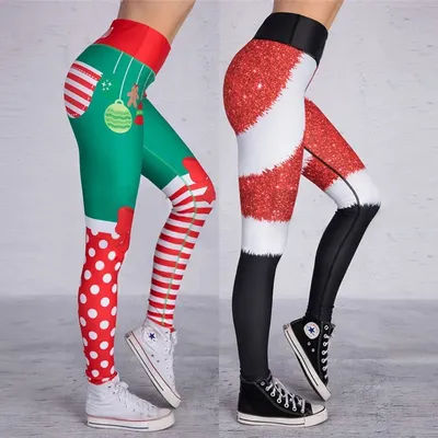 High Waist Fashion Leggings Women Fitness Running Yoga Leggings Christmas printed LeggingsPants Gym Tight Leggings