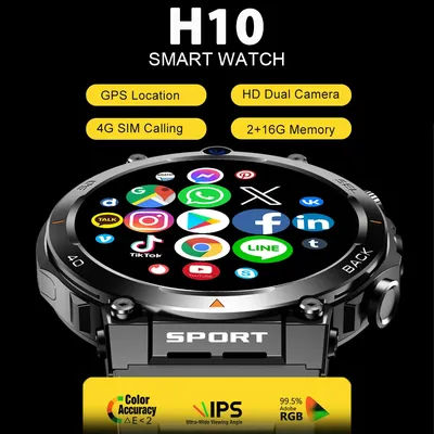 XUESEVEN H10 4G LTE Smartwatch Dual Camera SIM Card GPS WIFI Download APP Video Call NFC Face Recognition Waterproof Smart Watch
