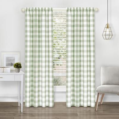 Wide Width Hunter Window Rod Pocket Panel by BrylaneHome in Apple Green (Size 42" W 84" L)