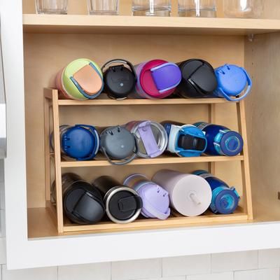 3-Tier Water Bottle Organizer by Honey-Can-Do in Brown