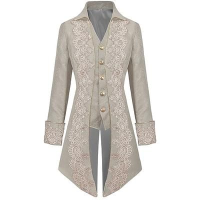 Punk Gotico Medievale Rinascimento Cappotto Giacca Frac Principe Nobile Costume Per uomo Reale Stile Steampunk Halloween Mascherata Evento / Festa Mascherata Adulti Cappotto