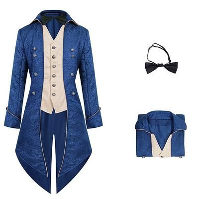 Punk Gotico Medievale Rinascimento Cappotto Giacca Frac Ebenezer Scrooge Dickens Principe Elfo Nobile Costume Per uomo Reale Stile Steampunk Natale Halloween Mascherata Evento / Festa Mascherata