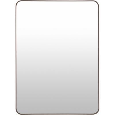Sustinente 41"H x 30"W x 1"D Modern Dark Brown Accent Mirror - Boutique Rugs