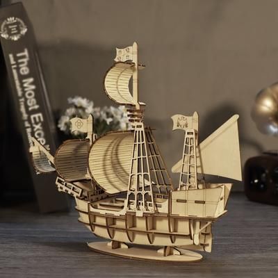 TEMU 3d Wooden Puzzles Ocean Sailboat Model Kits Brainteaser Christmas/birthday Gifts For Adults And Teens Handmade
