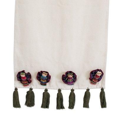 Ixmucané's Table,'Worry Doll Motif Cotton Table Runner'