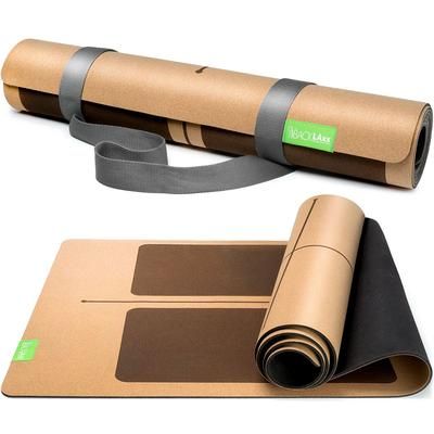 BACKLAxx® Tappetino da Yoga in sughero con gomma naturale 183x61x0,4 c