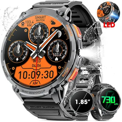 Karchilor-Montres intelligentes pour hommes et femmes, Smartwatch, Bluetooth, Appel, Écran haute définition, Fitness, Sports, Étanche, 2025, 1.85
