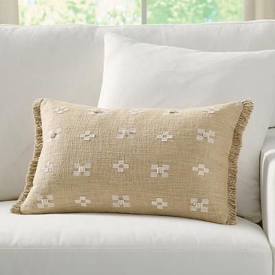 Nola Woven Embroidered Pillow - Grandin Road