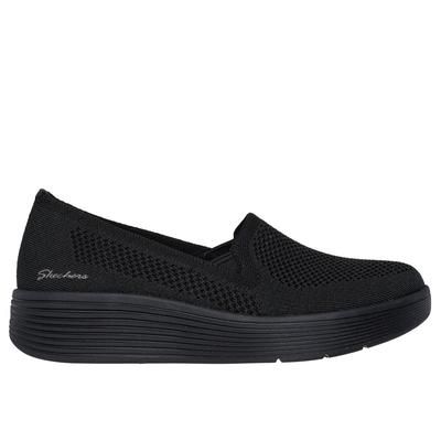 Skechers Women's Relaxed Fit: Arch Fit Laguna - Adore Her Slip-On Shoes | Size 7.5 | Black | Textile | Vegan | Machine Washable