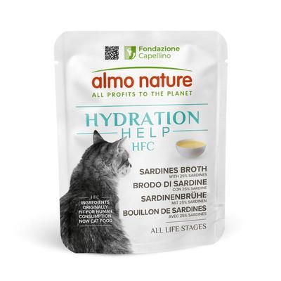 6x50g Sardine Broth with Sardines Hydration Help HFC Almo Nature Wet Cat Food