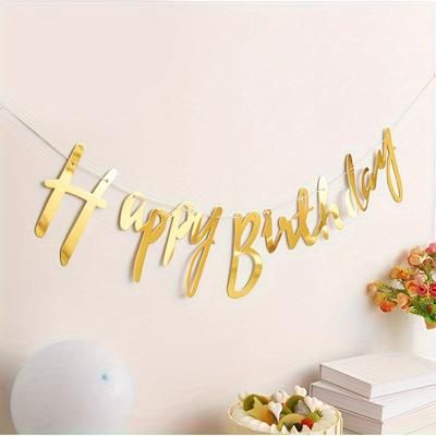 TEMU 1pc Birthday Party Decoration Pull Flag, Birthday Party Decoration, Hanging Style Pull Flag, Birthday Party Decoration, Birthday Scene Props