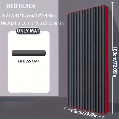 TEMU Lingpeng Non-slip Yoga Mat - Thick, Durable Nbr Rubber For Pilates & Fitness, Portable & Easy To Clean