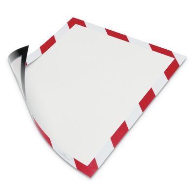 Durable Office Products Corporation 4772132 DURAFRAME Security Magnetic Sign Holder, 8 1/2" x 11", Red/White Frame, 2/Pack - Pack of 2 DBL4772132