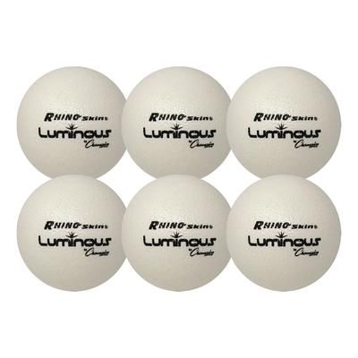 Champion Sports Rhino Skin Luminous Dodgeball Set, 6.3" Diameter, 6/Set (CSIRXLUMSET)