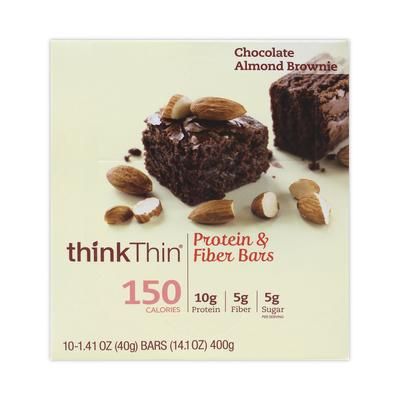 thinkThin® 30700117 High Protein Bars, Almond Brownie, 1.41 oz Bar, 10 Bars/Box GRR30700117