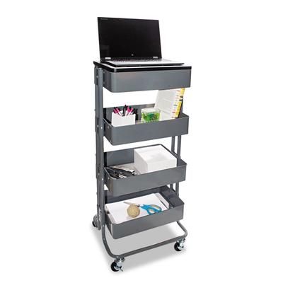 Vertiflex Products VF51025 Multi-Use Storage Cart/Stand-Up Workstation, 15.25w x 11.25d x 18.5 to 39h, Gray VRTVF51025
