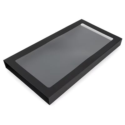 Black Kraft Slip Cover for Round Cookie Tackle Boxes 5" x 3/4" x 9 11/16" 25 pack KR24OB