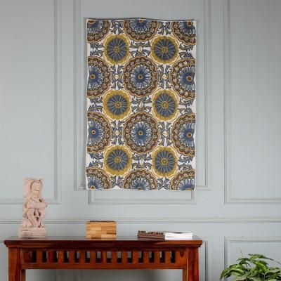'Chain-Stitched Wool Tapestry with Kashmir Floral Pattern'