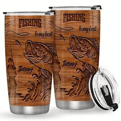 TEMU 20oz Stainless Steel Fishing - Double-walled Insulated, Leakproof Mug For Men & - Perfect Gift For , Dad, Husband On Father's Day, Christmas, Birthdays, Best For Christmas, Thanksgiving