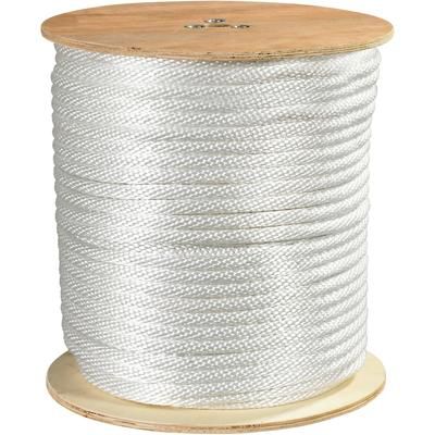 1/2", 3,900 lb, White Solid Braided Nylon Rope (TWR122)