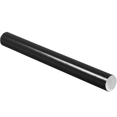 2 x 20" Black Tubes with Caps, Case Of 50 (P2020BL)