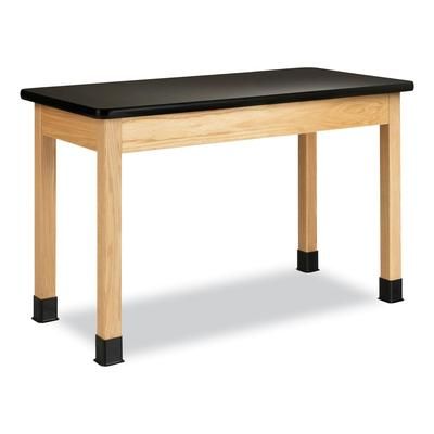 Diversified Woodcrafts, Inc. P710LBBK30N Classroom Science Table, 48w x 24d x 30h, Black High Pressure Laminate (HPL) Top, Clear Northwoods Oak Base D