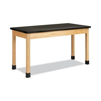 Diversified Woodcrafts, Inc. P7142BK36N Classroom Science Table, 60w x 30d x 36h, Black ChemGuard High Pressure Laminate (HPL) Top, Oak Base