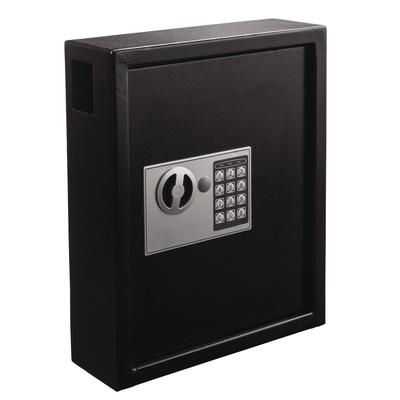 AdirOffice Steel Digital Lock Key Cabinet, 40-Key, 13 x 4 x 14.3, Stainless Steel 304, Black (ALHI68040BLK)