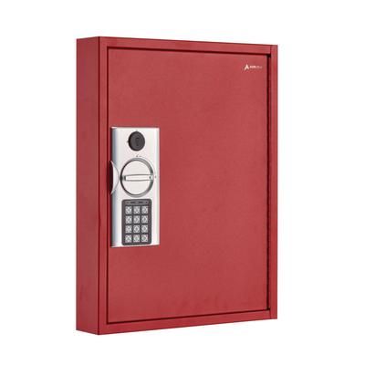 AdirOffice Steel Digital Lock Key Cabinet, 60-Key, 13 x 2.6 x 17, Stainless Steel 304, Red (ALHI68060RED)