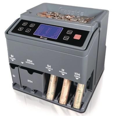 Cassida C300 Series Coin Sorter/Counter, 300 Coins/Min, 11" x 11" x 10", Gray (CIAC300)