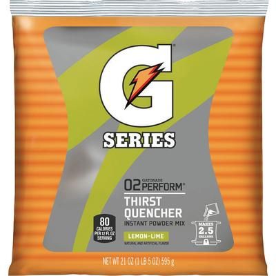 Gatorade Mix Pouches, 2-1/2 Gal Yield/Pouch, 32/CT, Lemon Lime (QKR03969CT)