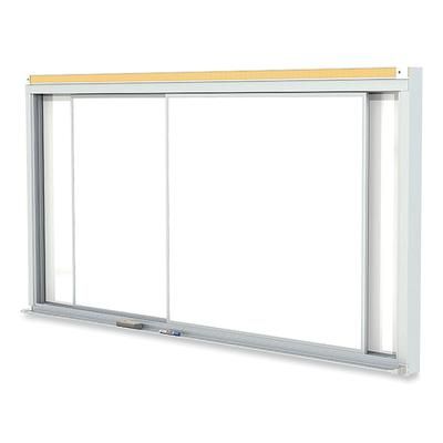 Ghent MFG HSM2410 Horizontal Sliding Porcelain Magnetic Whiteboard, 120 x 48, White Surface, Satin Aluminum Frame GHEHSM2410