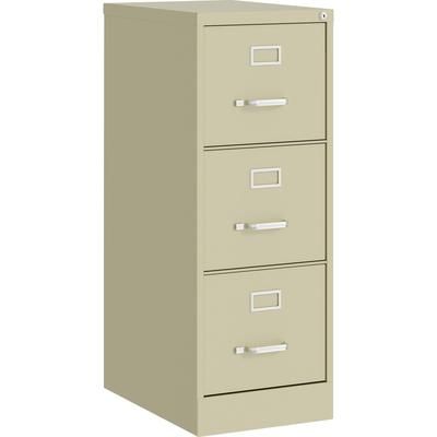 Lorell 42296 Commercial-Grade Putty Vertical File - 15" x 22" x 40.2" - 3 x Drawer(s) for File - Letter - Vertical - Ball-bearing Suspension, Removabl