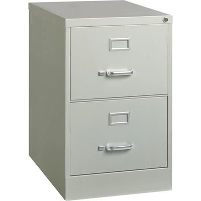 Lorell 60662 Vertical File, 2-Drawer, Legal, 18"x26-1/2"x28-3/8", Light Gray LLR60662
