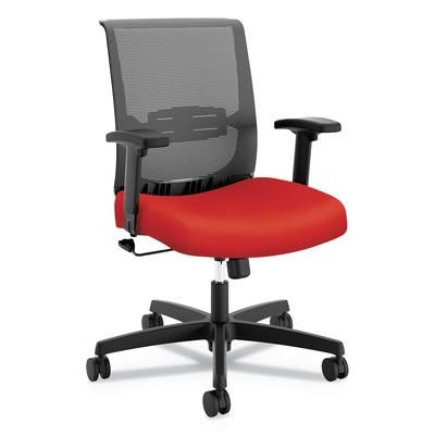 Hon CMZ1ACU67 Convergence Mid-Back Task Chair with Swivel-Tilt Control, Supports up to 275 lbs, Red Seat, Black Back, Black Base HONCMZ1ACU67